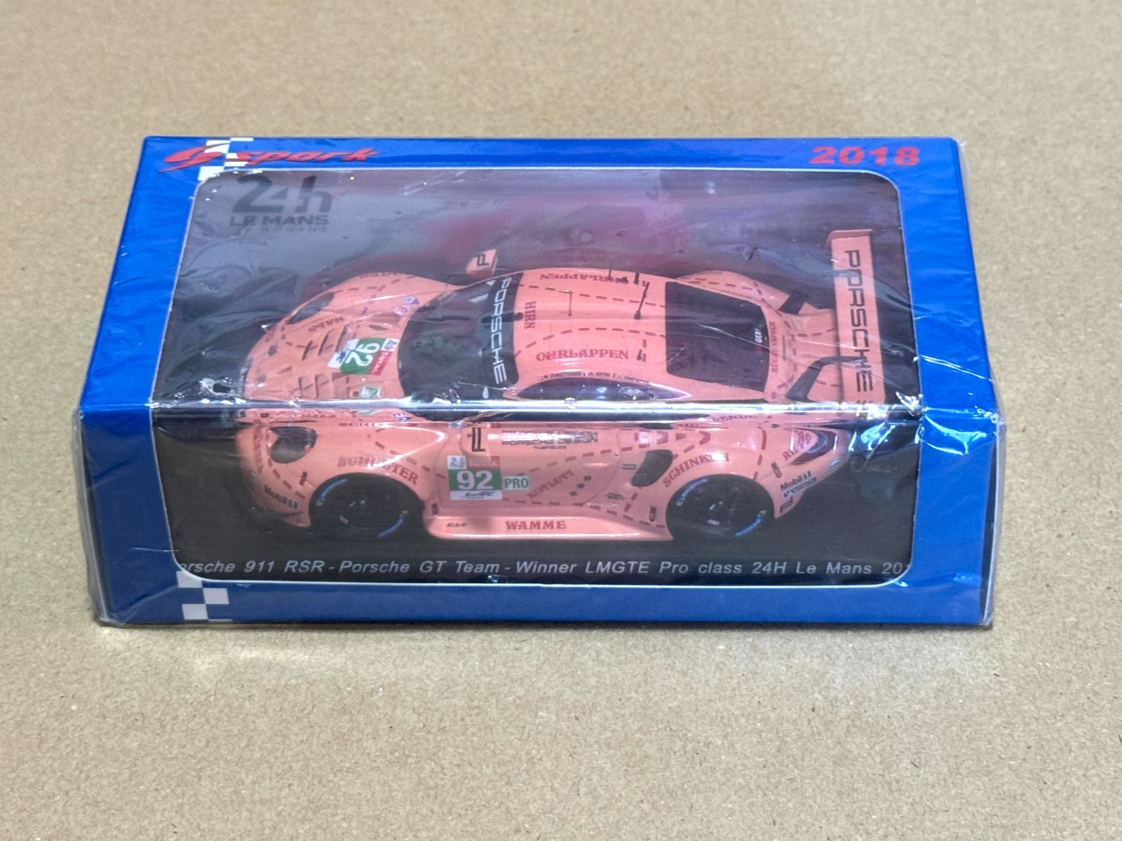 新品 スパーク 1/43  ポルシェ 911 RSR No.92 Porsche GT Team Winner LMGTE Pro class 24H Le Mans 2018 Spark S7033 ルマン M. Christensen - K. Estre