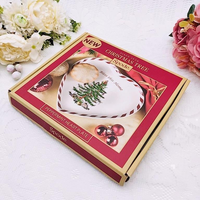 美品　可愛い　スポードSPODE　クリスマスツリー　ハートプレート　F1 美品 可愛い スポードSPODE クリスマスツリー ハートプレート