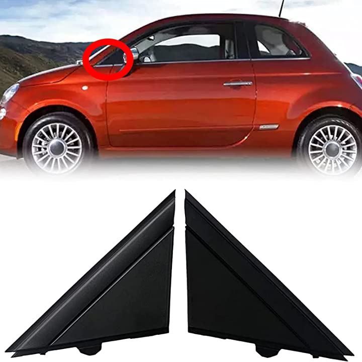TOMMYFIELD Fiat500 三角 車 ドアミラー カバー アクセサリー( ブラック)