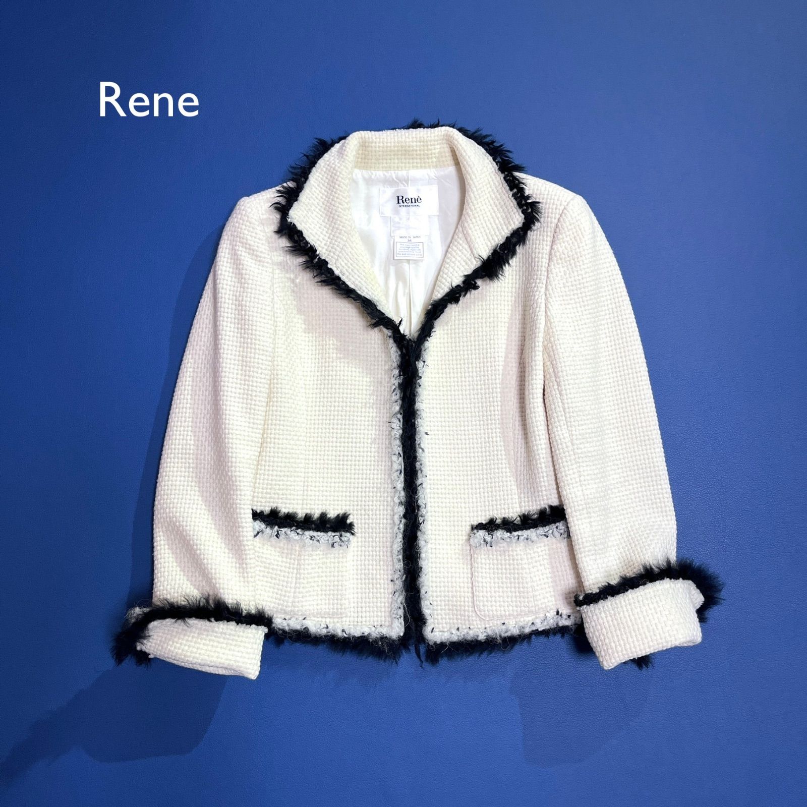 Rene ツィードジャケット ci53 Rene ルネ TISSUE社 イタリア製