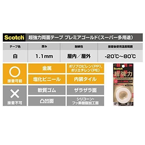 3Mスコッチ超強力両面テーププレミアゴールドスーパー多用途
