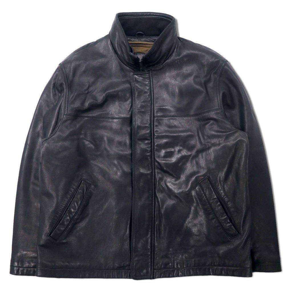 ブラックレザージャケット キルティングライナー付き