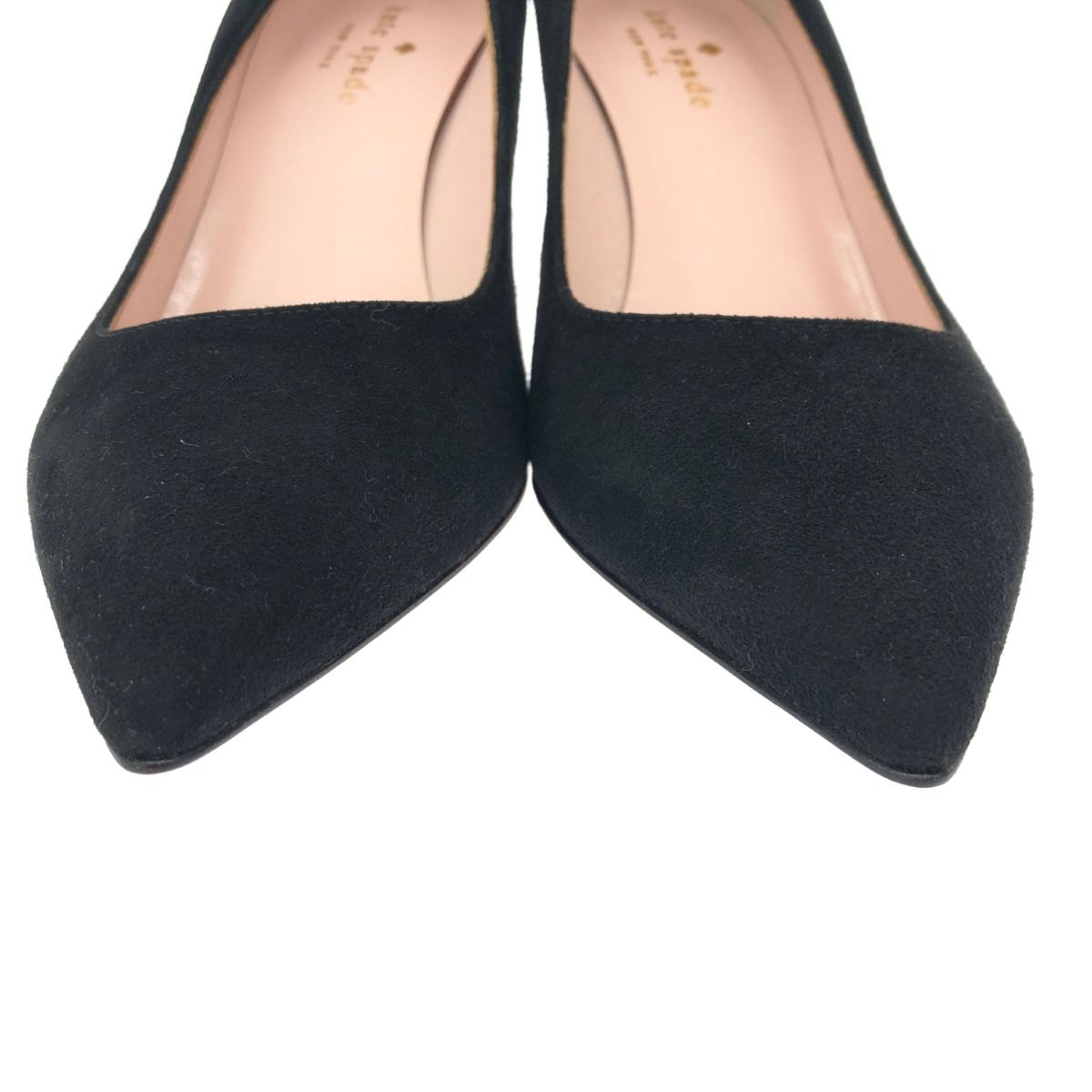 ☆美品☆ケイトスペード パンプス ブラック スエード 24cm 太ヒール5cm Kate spade ケイトスペード パンプス 表記サイズ:5.5 スエード