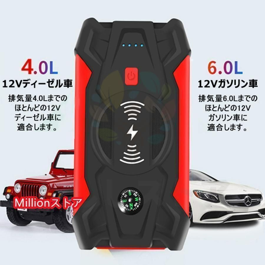 ジャンプスターター 12V車用エンジンスターター 39800mAh 非常用電源 楽天市場】ジャンプスターター 緊急始動 12V 車用品 39800mAh 大