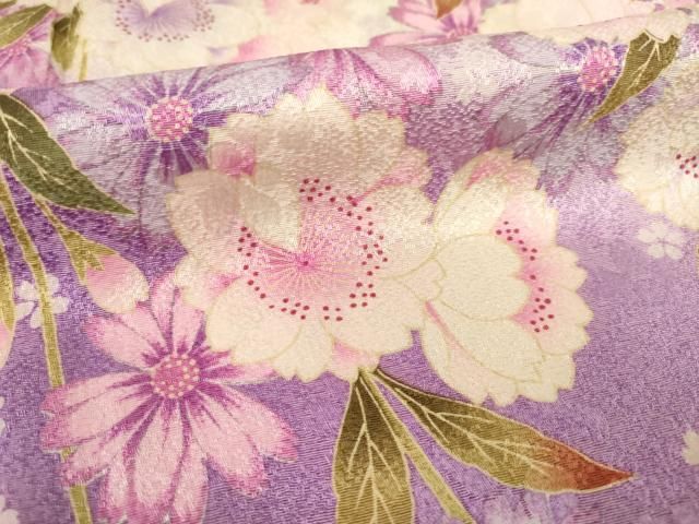 平和屋着物○豪華振袖 刺繍 枝花文 暈し染め 金糸 正絹 逸品