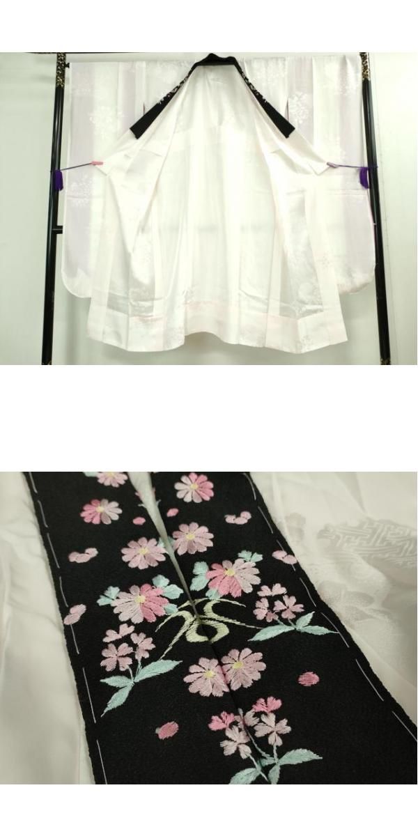 平和屋本店□極上 振袖・長襦袢(無双仕立て・半衿刺繍)セット 刺繍 舞