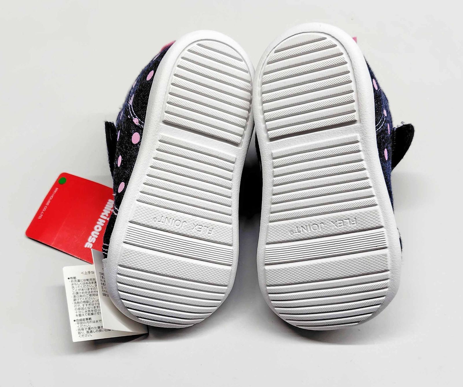 正規品】ミキハウス ドット柄デニム素材のセカンドベビーシューズ 13