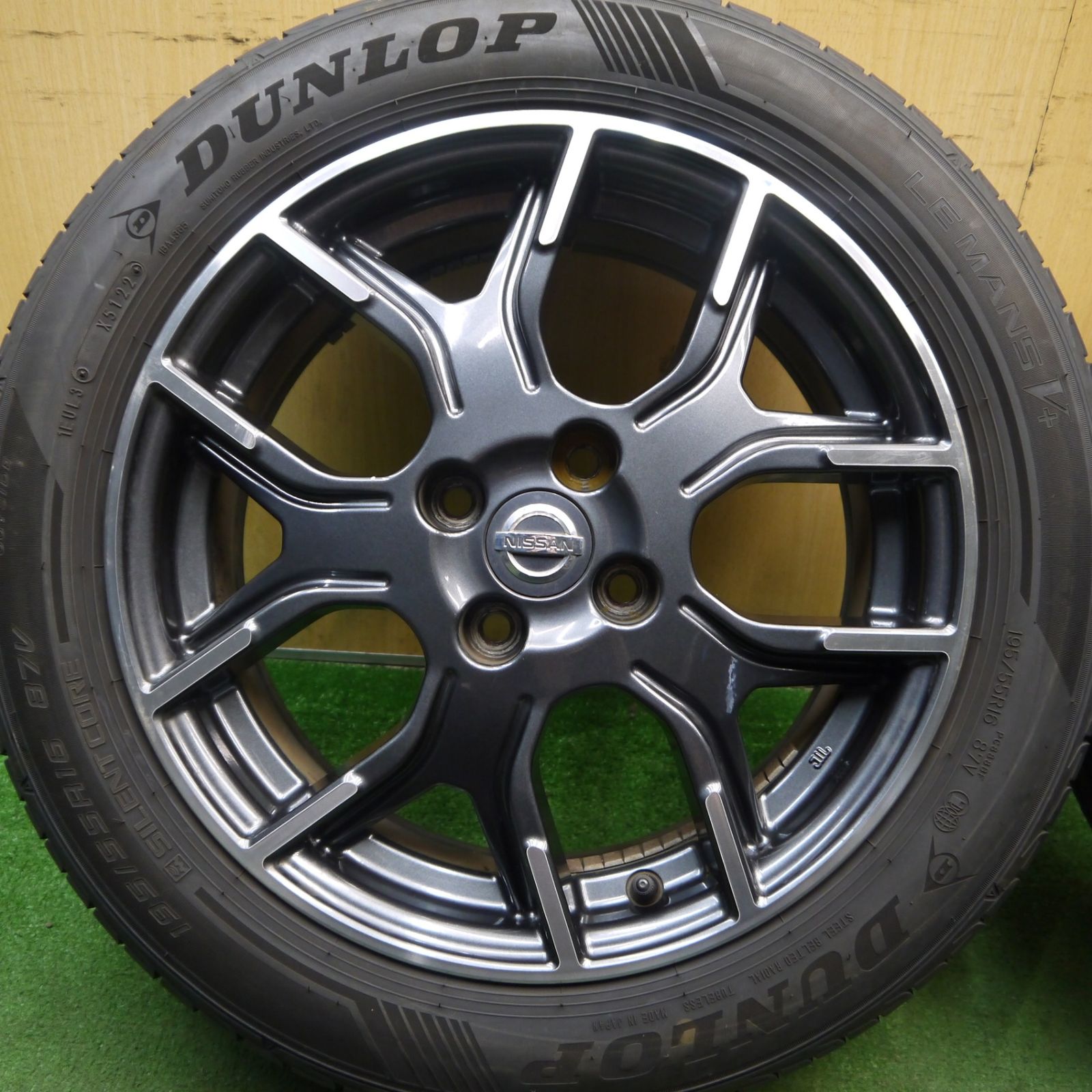 バリ溝 22年 キレイ 9.5分 日産 E12 ノート ニスモ 純正 ENKEI 195|55R16 ダンロップ LE MANS V 16インチ エンケイ PCD100|4H 5092909Hノ