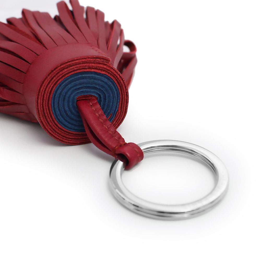 エルメス カルメンチャーム レザー バイカラー ネイビー オレンジ