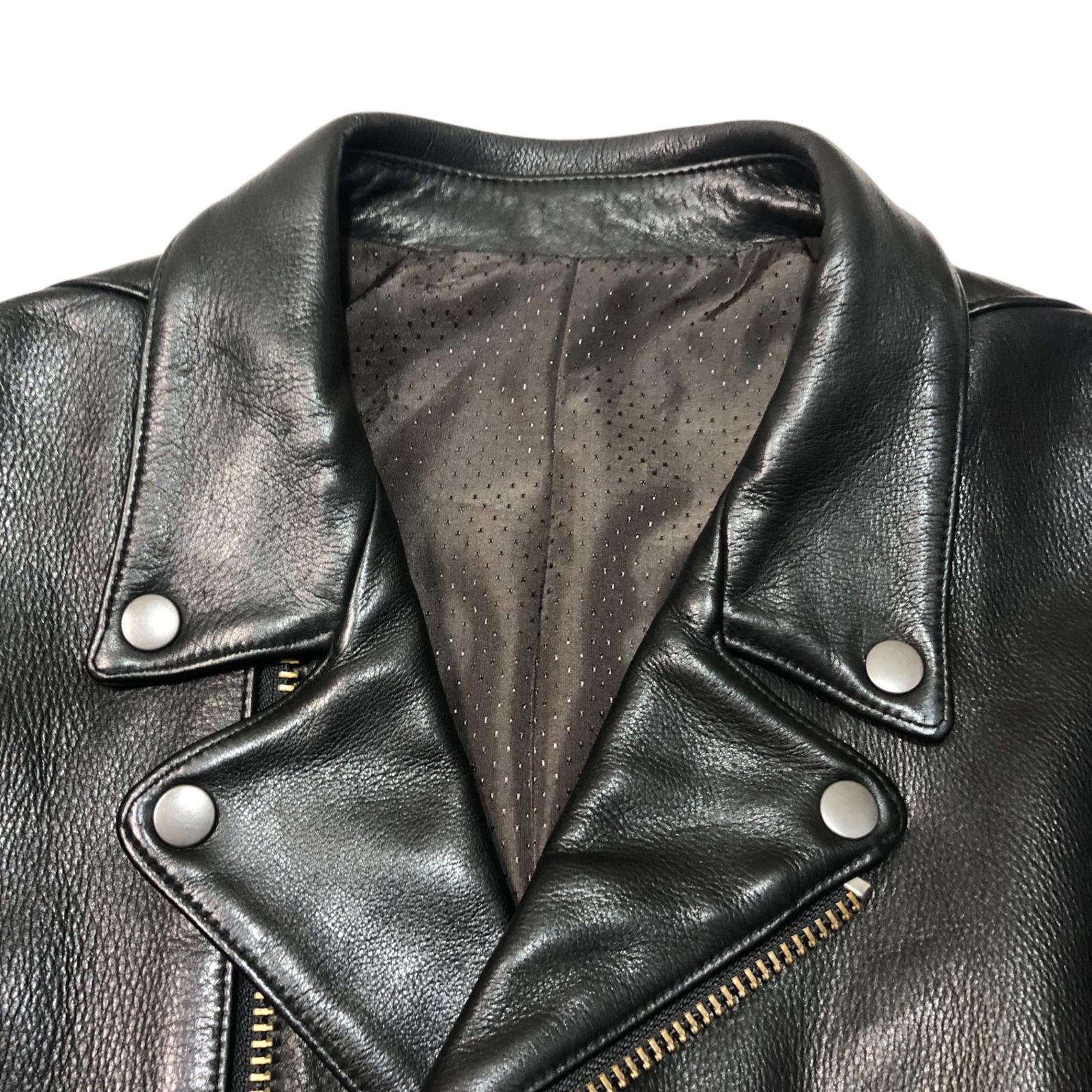 [美品]nano universe shama 牛皮製　黒レザージャケット SHAMA × nano universe(シャマ×ナノユニバース) double riders jacket