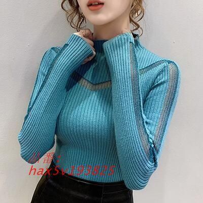  セーター トップス レディース カジュアル 袖あり 長袖 おしゃれ 高見え アプリ ハイネック フェミニン ブラック 黒 タートルネック きれいめ シンプル hax 5 v 193825 ノースリーブ ニット セーター