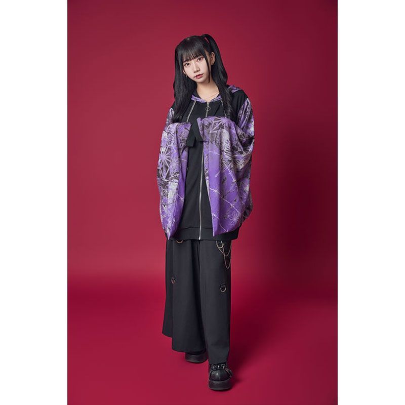 PSYCHO NATION 振袖チャイナ ZIPパーカー PSYCHO NATION】振袖 キモノスリーブ フルZIPパーカー (734601