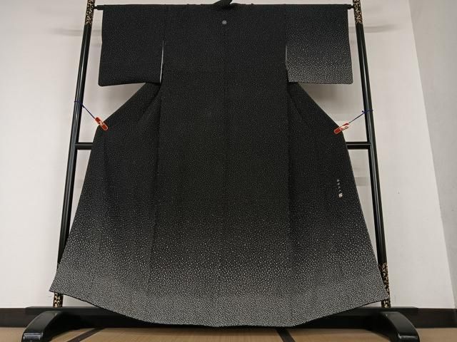 平和屋着物●保科土山　訪問着　霞文　暈し染め　黒地　高島屋扱い　正絹　逸品　AAAW9123zg 平和屋着物○保科土山 訪問着 霞文 暈し染め 黒地 高島屋扱い 正絹