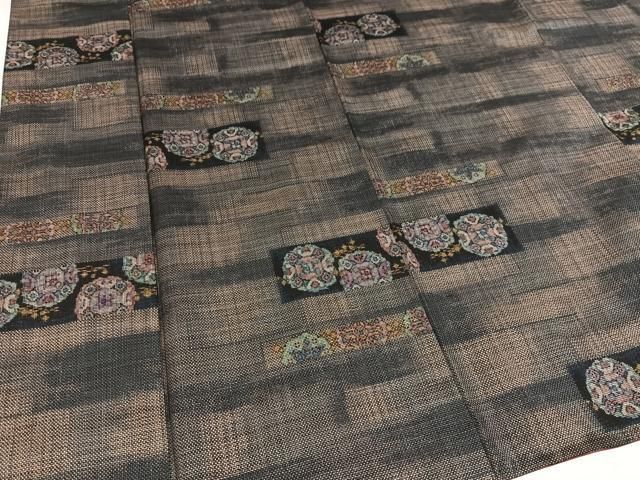 平和屋着物○本場大島紬 一元7マルキ 横段花文 正絹 逸品 AABC2563ph