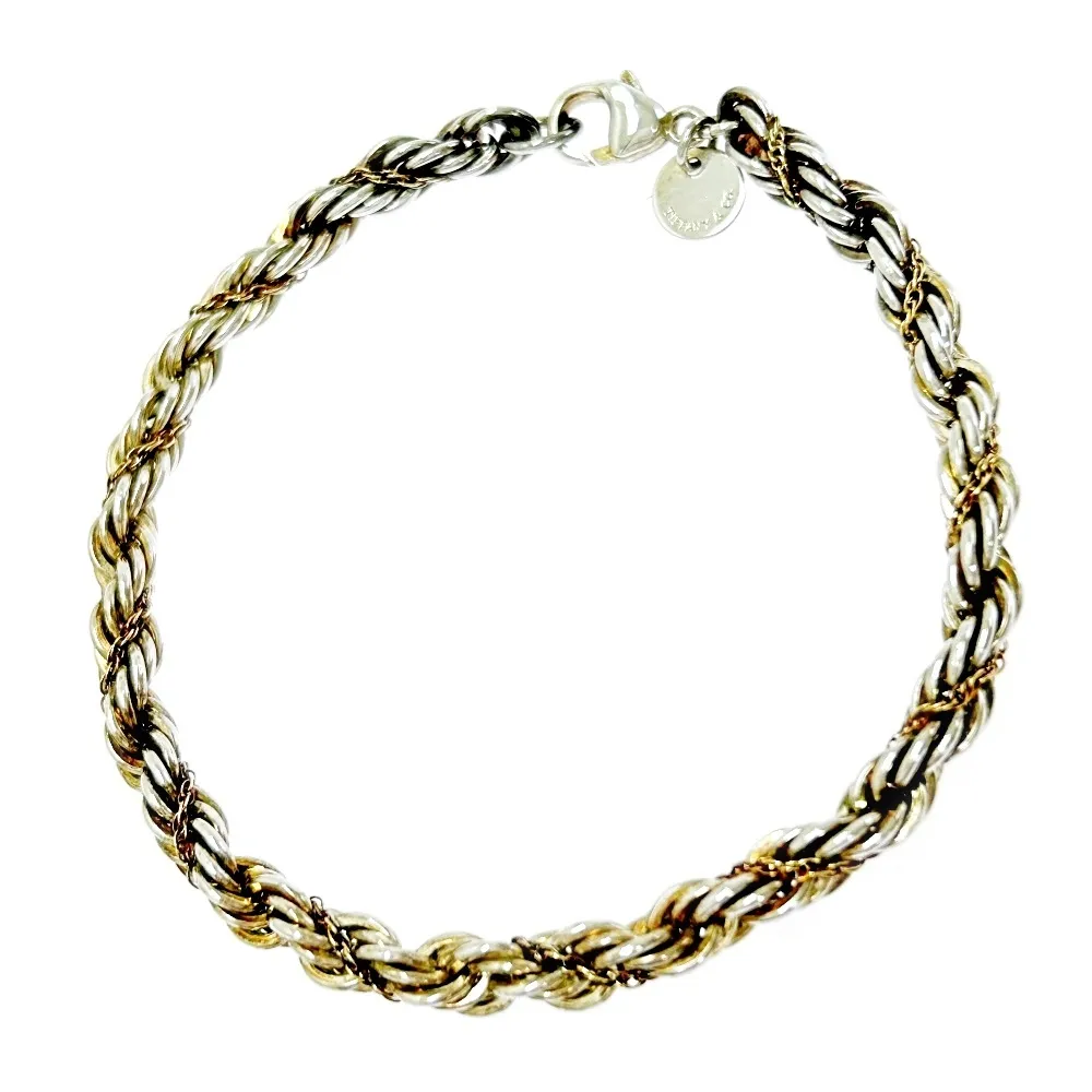 ○TIFFANY&Co. 色あせ ティファニー ツイストバングル シルバー