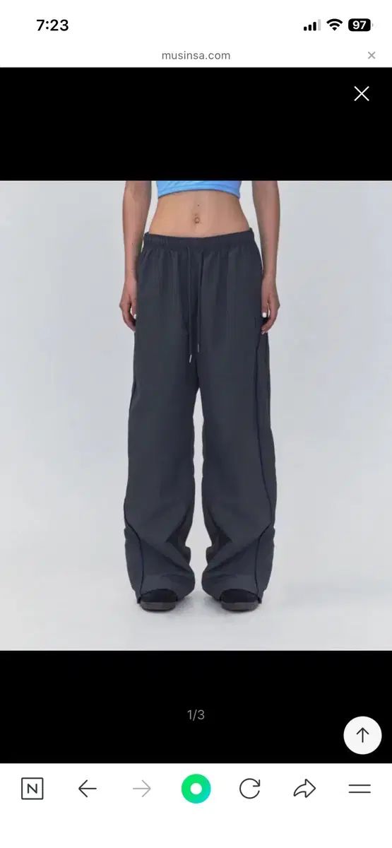 rr レストアンドレクリエーション トリム トラックパンツ ダークグレー s