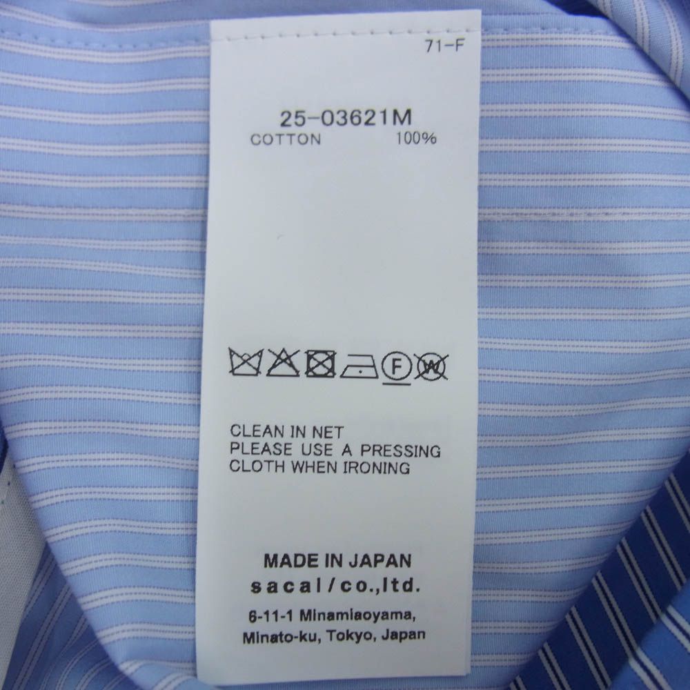 Sacai サカイ 25SS 25-03621M Cotton Poplin Shirt コットン ポプリン
