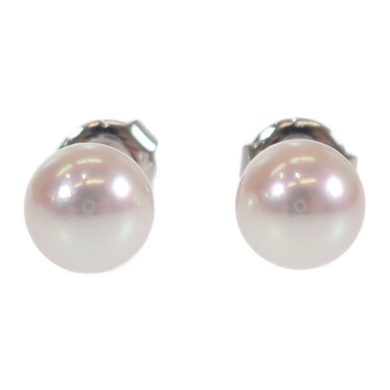 【中古】【Aランク】MIKIMOTO ミキモト K18WG ホワイトゴールド パールピアス PE-2BU P7.0ｍｍ アコヤ真珠 レディース ジュエリー アクセサリー【ISEYA】