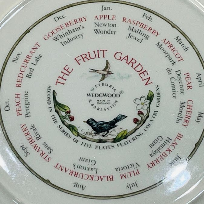 中古】ウエッジウッドカレンダープレート1992年フルーツガーデン【送料
