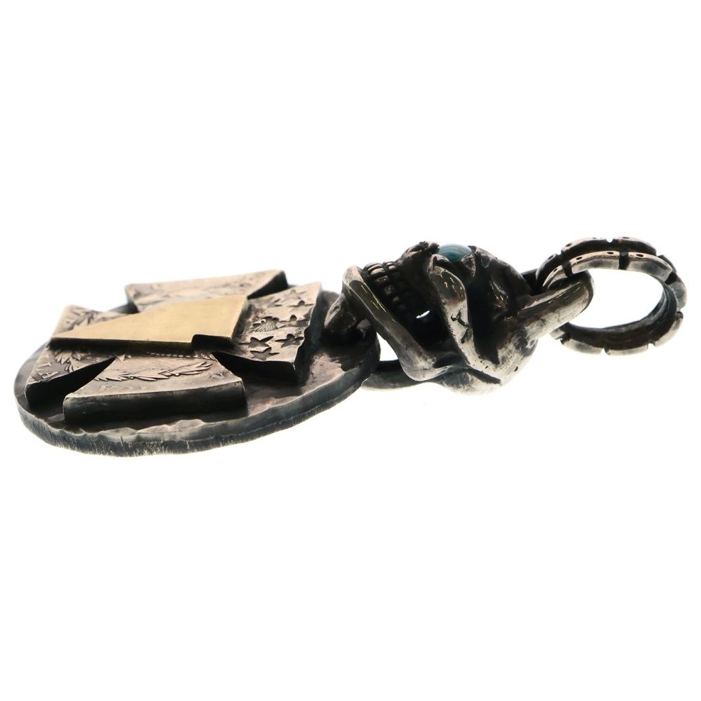 スペシャルな STOP LIGHT ストップライト K18 SKULL THUNDER TOP スカルサンダー ターコイズ ペンダントトップ シルバー|ゴールド 人類