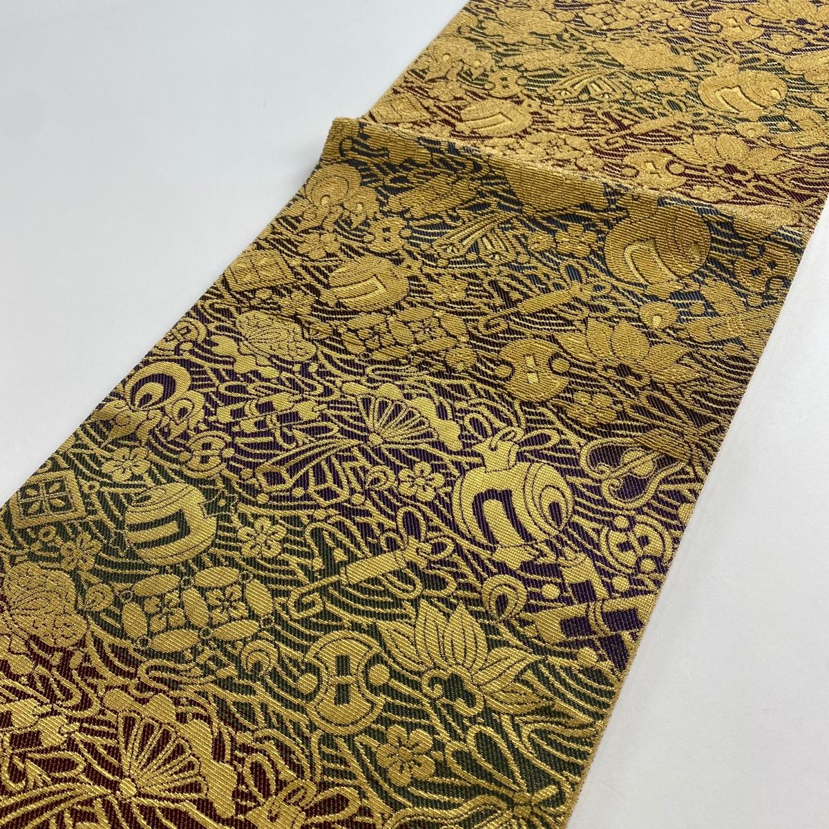 【美品】袋帯 輪奈織 紺色 六通 袋帯 美品 逸品 六通 正絹 【中古】の通販 by バイセル ラクマ店