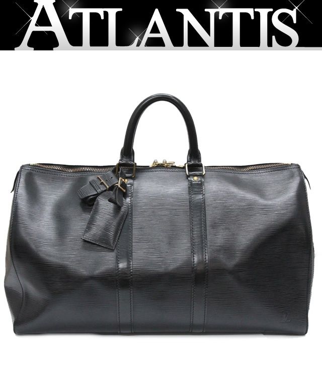 ルイヴィトン Louis Vuitton キーポル45 ボストンバッグ エピ 黒