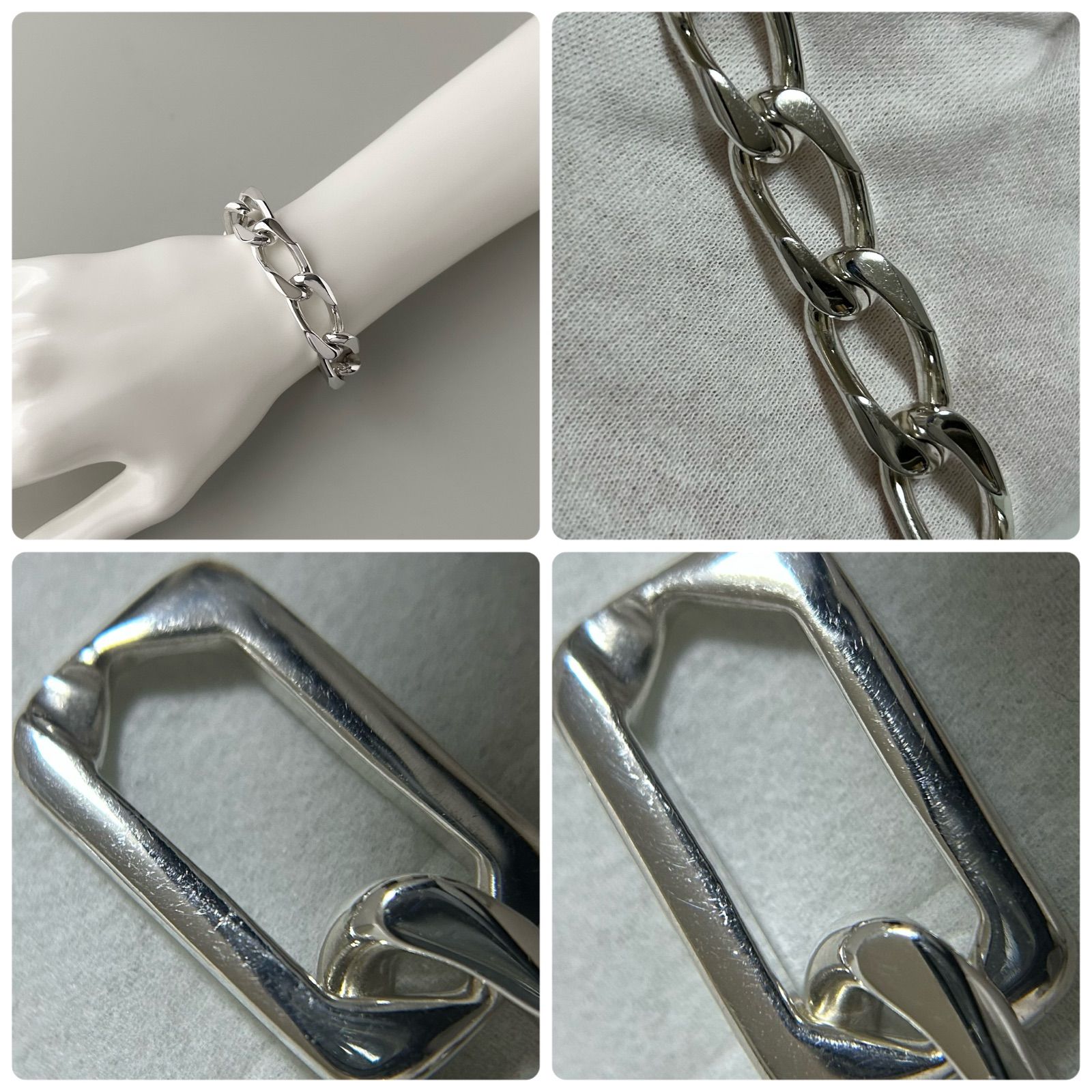 k様 グッチ ヘキサゴン フィガロチェーン ブレスレット AG925 GUCCI