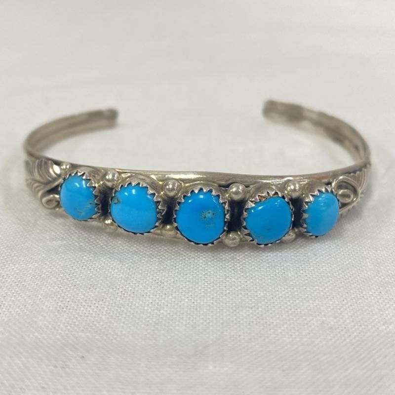 古着 アクセサリー ブレスレット バングル インディアンジュエリー NAVAJO ナバホ J刻印 ターコイズバングル STERLING SILVER 男女兼用