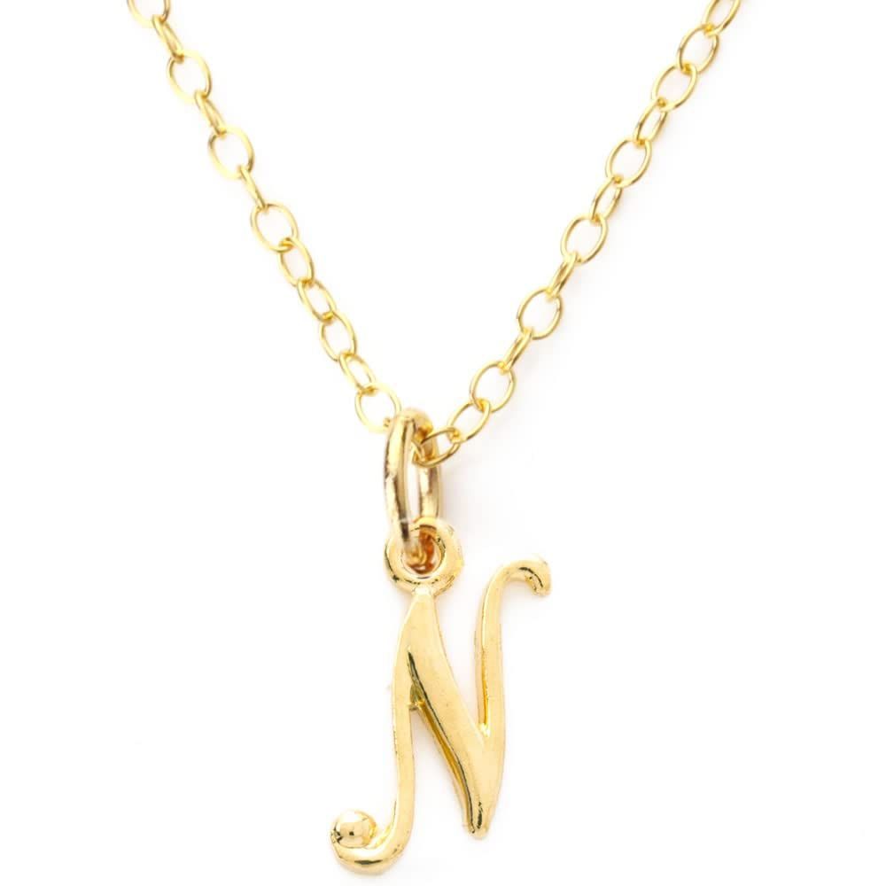 ネックレス K14GF イニシャル ゴールド フィルド N チェーン ソルト 金属アレルギー対応 アルファベット アクセサリー レディース