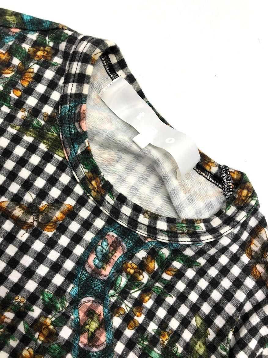TAO コムデギャルソン　ギンガムチェック黒Tシャツ tao COMME des GARCONS タオコムデギャルソン TJ-T020 ギンガム