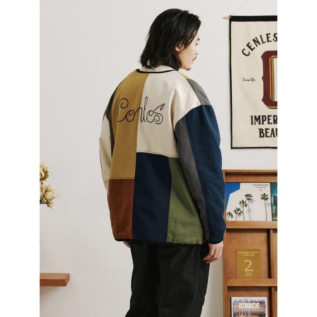 種類3：S/B： フェスティブコート（単品） メンズ ファッション 服 男性用 オシャレ シンプル 大人 かっこいい 大きいサイズ ストリート 紳士服 クリスマス パッチワーク ジャケット フリースジャケット リバーシブル