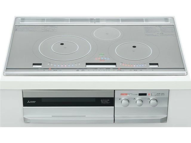 メーカー保証付き 沖縄県及び離島地域等配送不可 CS-T321HNWSR 三菱 IHクッキングヒーター びっくリングIH ビルトイン型 3口IH 75cm 単相200V T321Hシリーズ 200