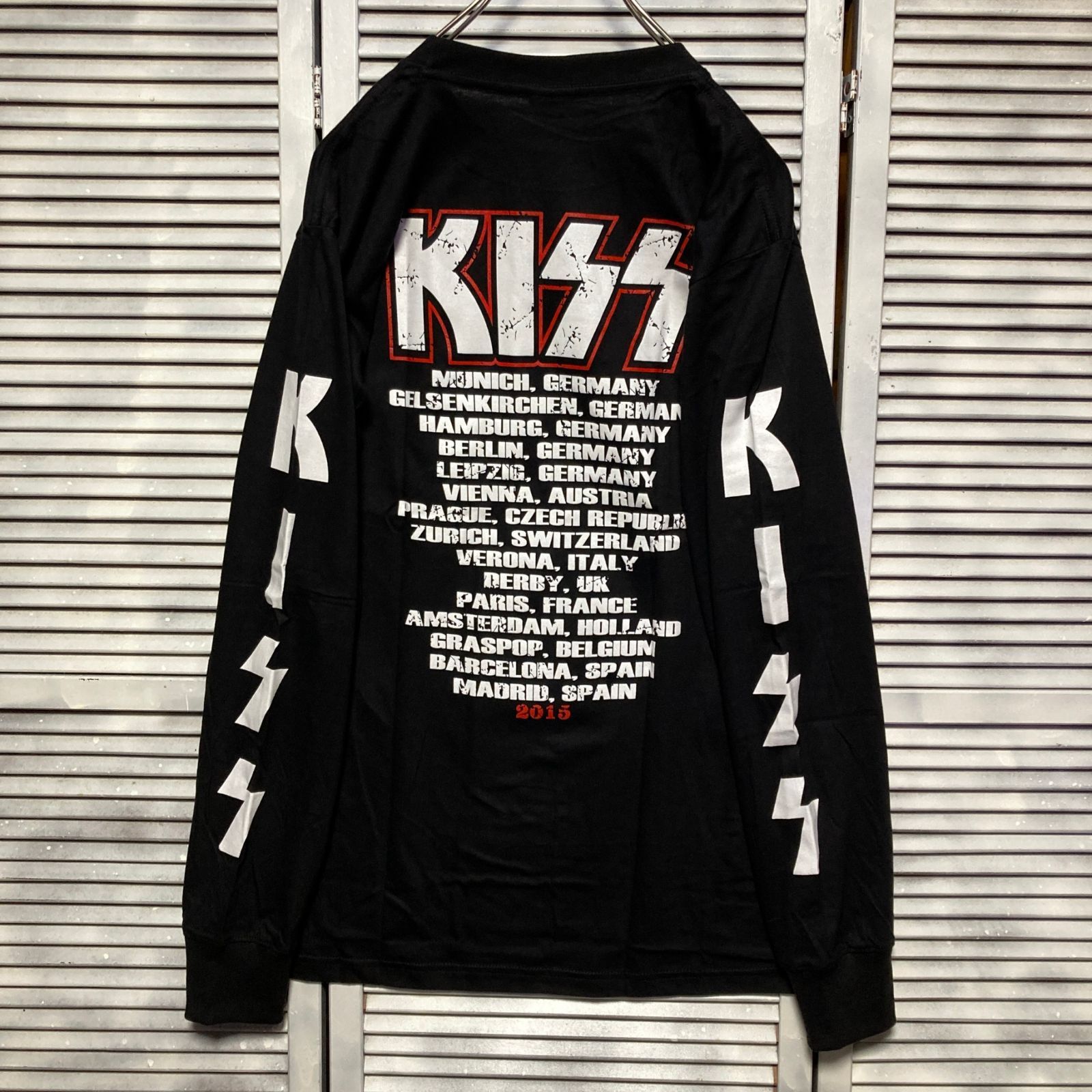 KISS ロンTシャツ Lサイズ 黒 キッス KISS 黒 長袖 Tシャツ ロンT バンド ロングスリーブ