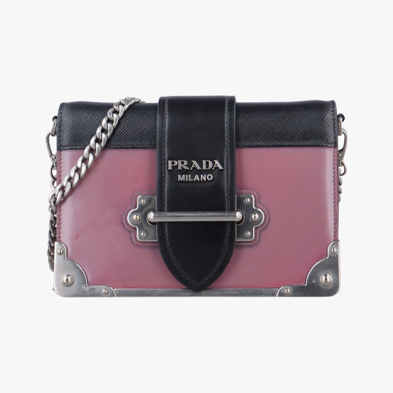 プラダPradaカイエブラック×パープルレザー1BH01825