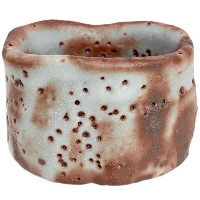 玉置保夫 志野焼 赤志野盃 【106053609007】 玉置保夫 『紅志野茶碗