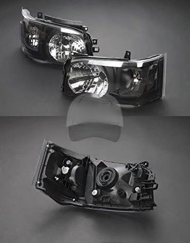 高品質 HIACE 200系 トヨタ ハイエース 2005-2009 年式 ブラックベースクリスタルヘッドライト2pcs