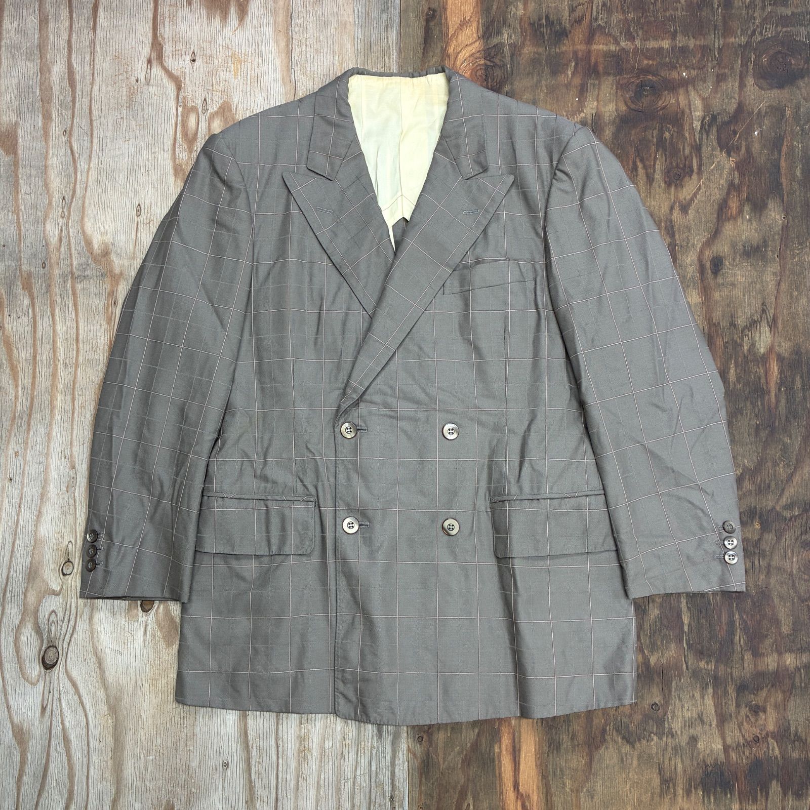 【極美品】80s 90s vintage ダブルブレスト　レトロスーツレアカラー 最高級⭐️ 90s レトロスーツ vintage菅田将暉 ブラック