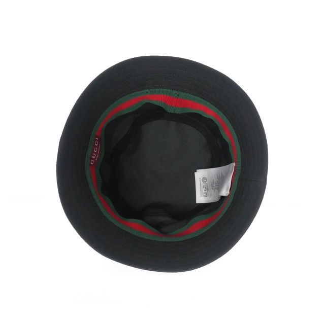 グッチ GUCCI キャンバス バケットハット 帽子 L 58cm ブラック 黒