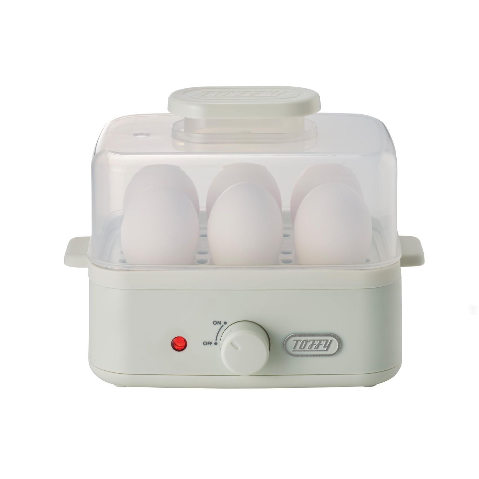 新品 最大6個まで お弁当 固ゆで 半熟 レトロ ゆで具合調整可能 カンタン かわいい コンパクト ゆでたまご K-FS2 K-FS2 エッグスチーマー (アッシュホワイト) 【Toffy/トフィー】