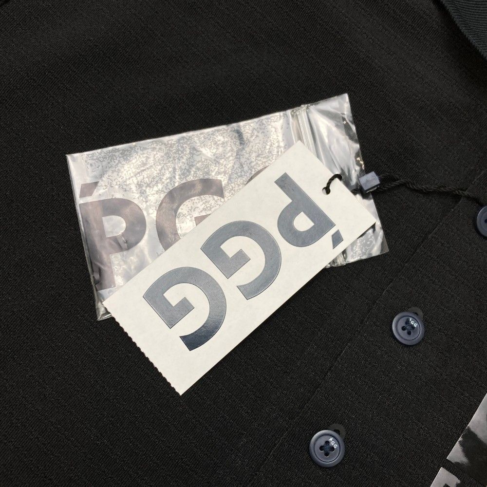 本店なら人気のもSALE価格で! サイズ 4 PGG PEARLY GATES パーリーゲイツ 半袖ポロシャツ ロゴプリント ブラック系 240101204401 ゴルフウェア メンズ ストスト