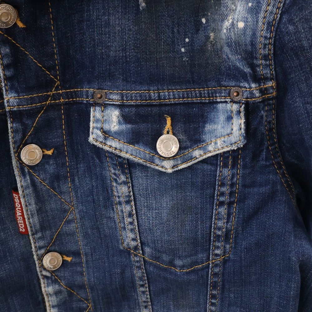 メ*6様 DSQUARED2 ブリーチ ダメージ加工 デニムジャケット DSQUARED2 (ディースクエアード) 18AW paint denim jacket
