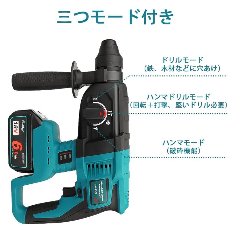 三つモードを搭載した充電式電動工具BL1830|BL1860|BL1830B|BL1860Bなど 多数の互換バッテリーに対応