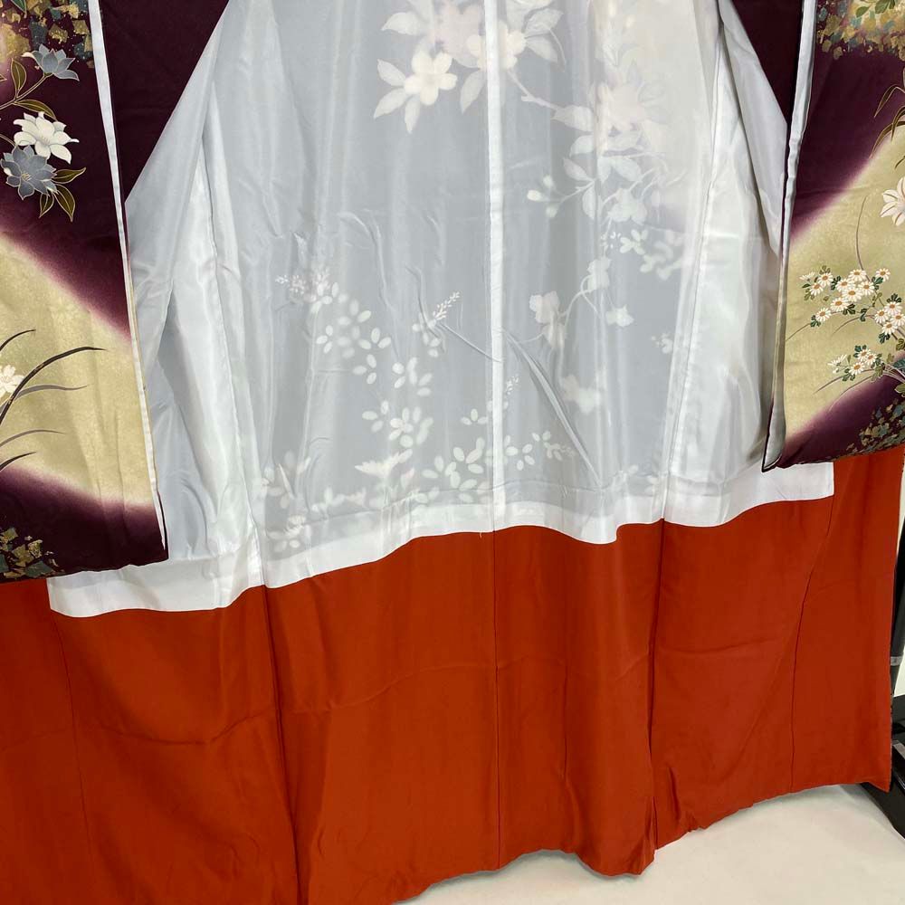 振袖 中古 葡萄茶 紫 正絹 古典 裄70cm 身丈166.5cm 美品 L サイズ 成人式 4040 振袖 中古 葡萄茶 紫 正絹 古典 裄70cm 身丈166.5cm 美品 L サイズ