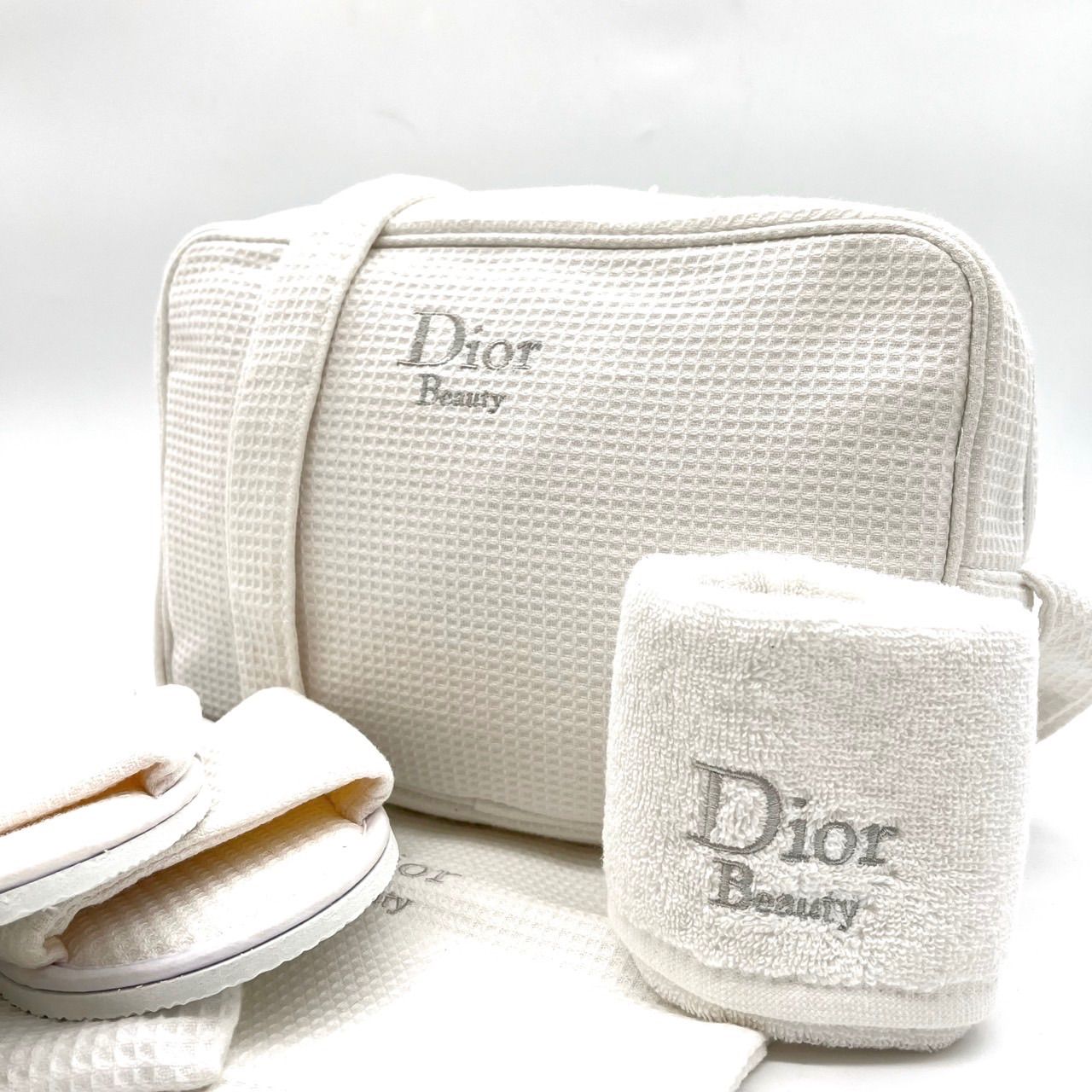 Dior ホワイタオル地　ハンドバッグ ✨良品✨ DIOR ハンドバッグ ショルダーバッグ パイル地 タオル