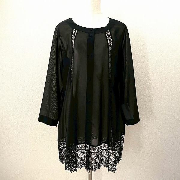 TOKUKO 1er VOL チュニック シースルー 黒 ドット 水玉 七分丈 TOKUKO