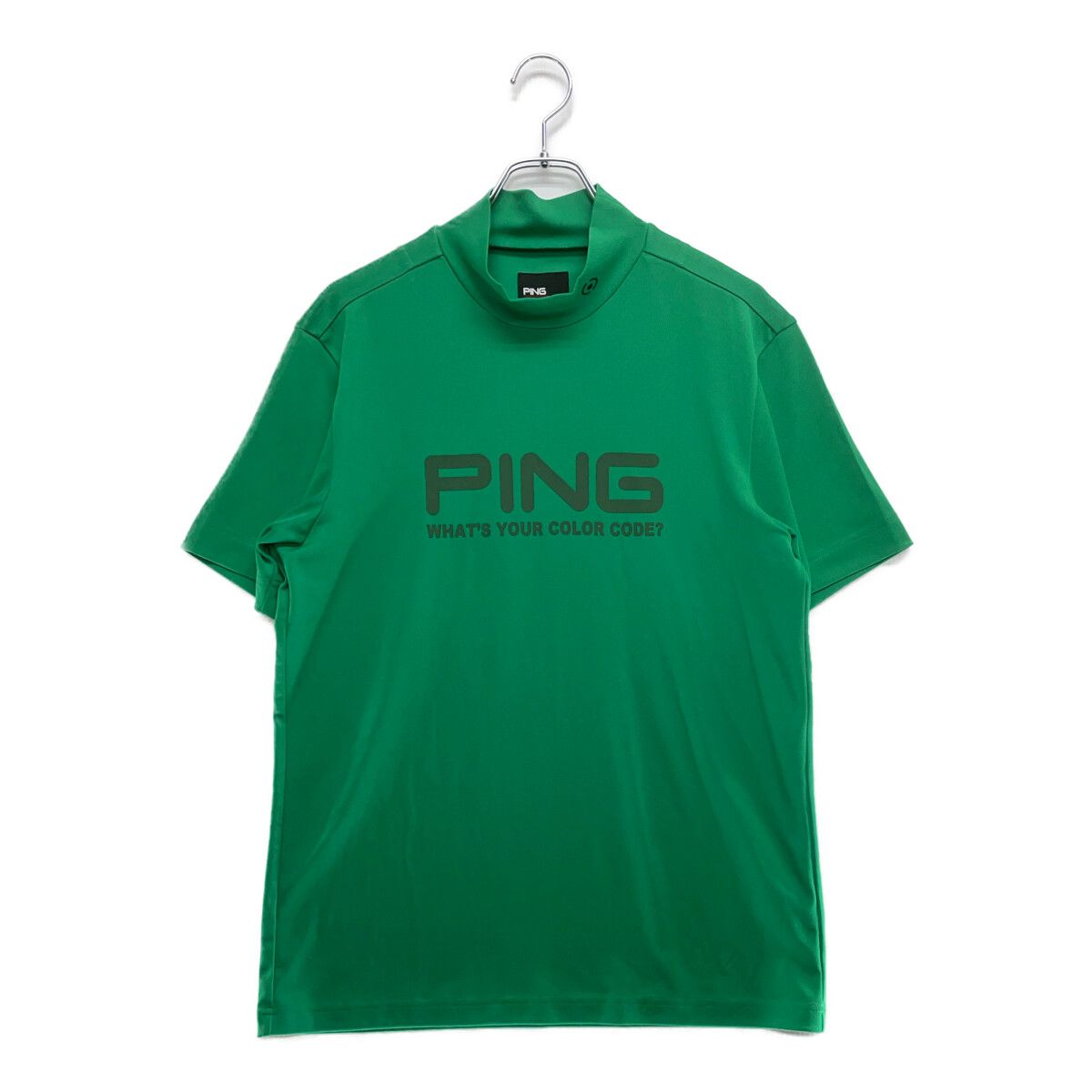 PING - coco 中古 ピン PING メンズ 半袖シャツ L 緑 グリーン 春夏 モックネック 中古 メンズ ピン PING 半袖シャツ L 緑 グリーン 春夏 モックネック