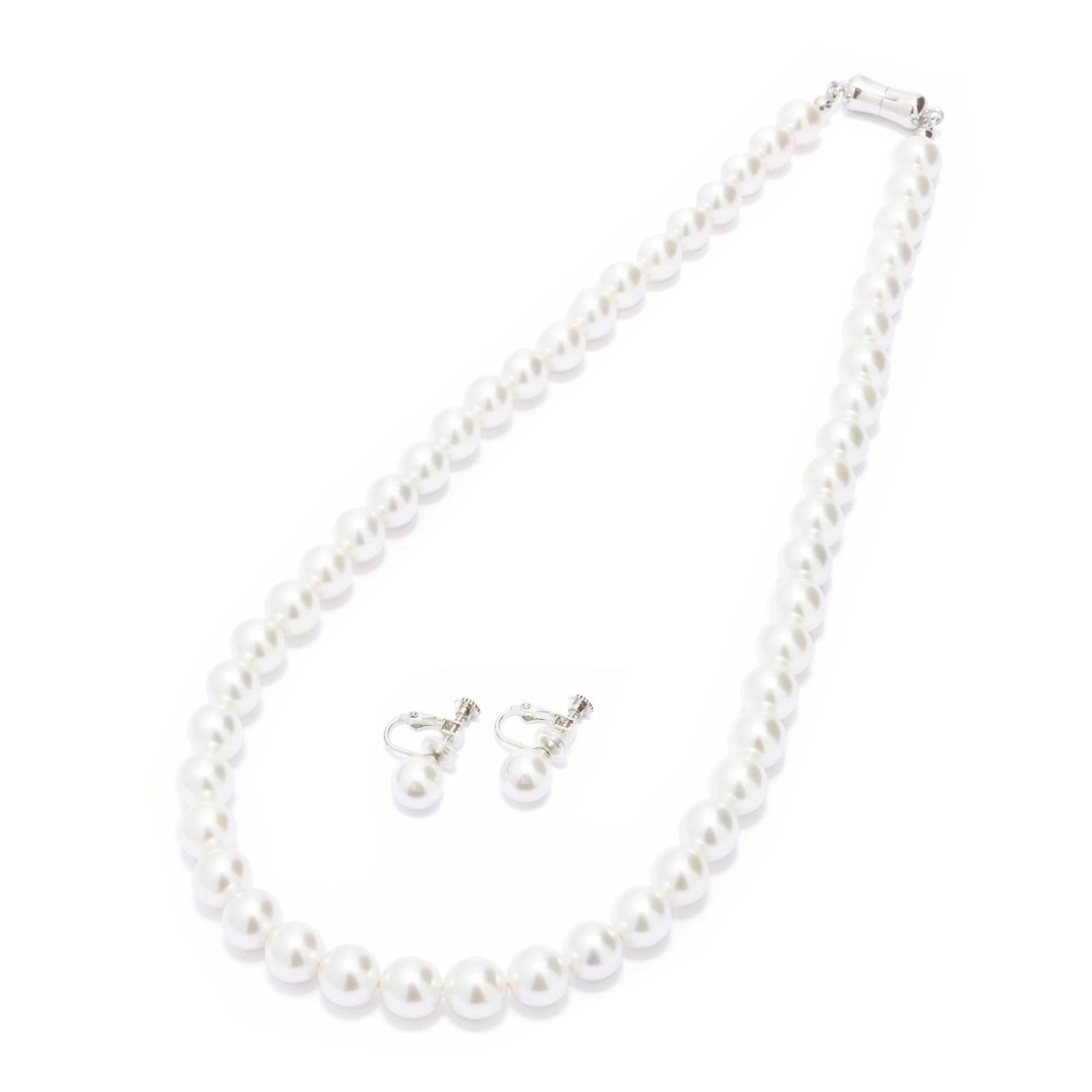 CRANES COLLECTION クレインズコレクション 天然最高花珠級 真珠 パール ネックレス セット磨き貝パール マグネット金具 8mm珠 ケース付 書付