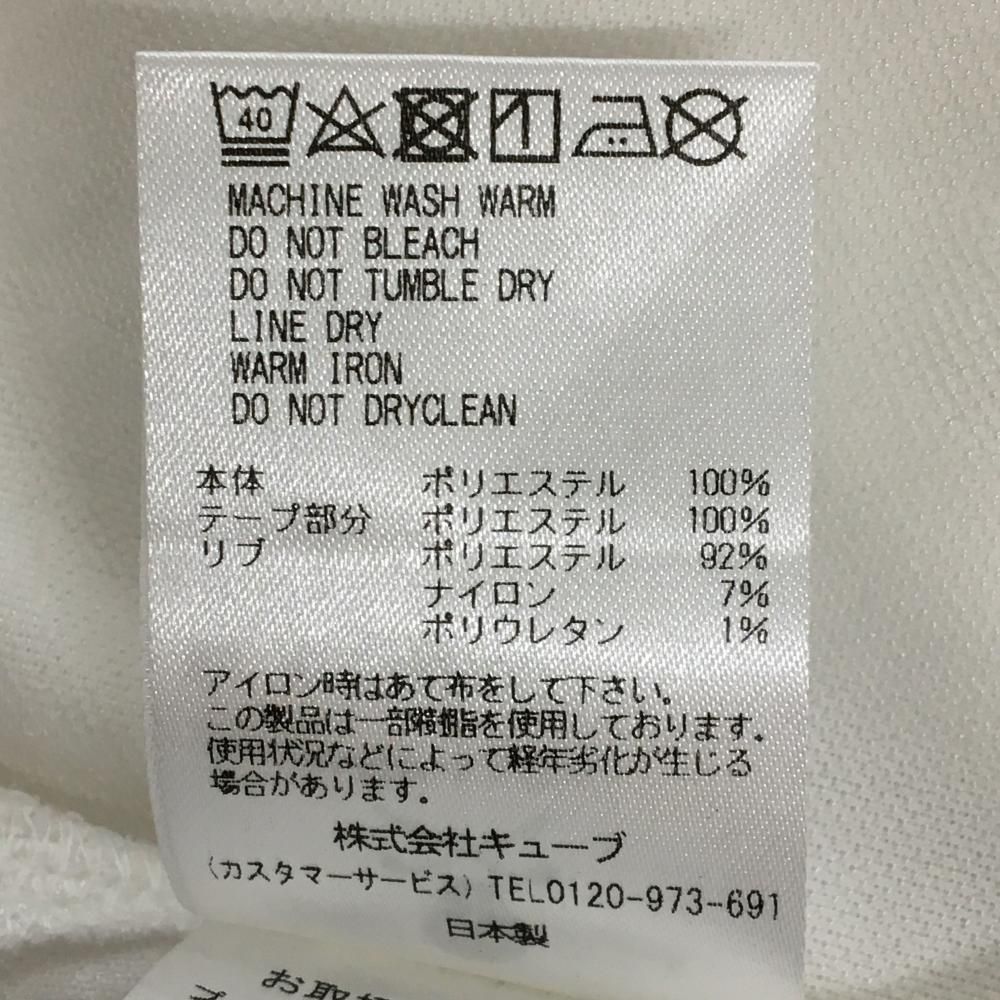 マークアンドロナ 半袖ポロシャツ 白×黒 ハーフジップ 地模様