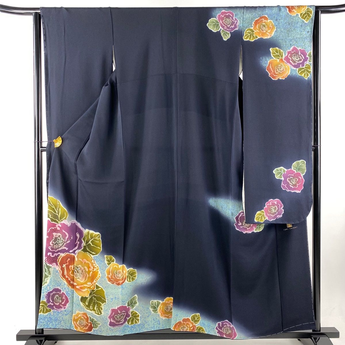振袖 身丈157cm 裄丈64cm M 袷 TOKI志すい 落款 薔薇 霞 ラメ 縮緬  