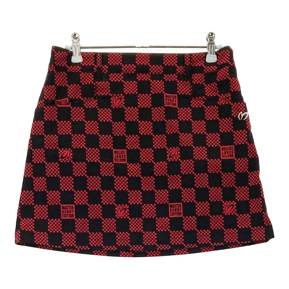 サイズ 0 MASTER BUNNY EDITION マスターバニーエディション ストレッチスカート チェッカー柄 レッド系 240101532496 ゴルフウェア レディース ストスト
